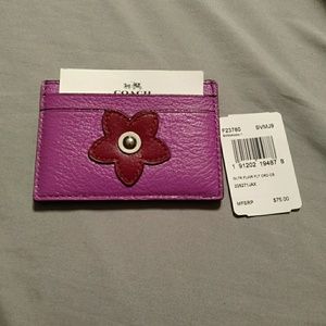 Coach flower accent card holder!